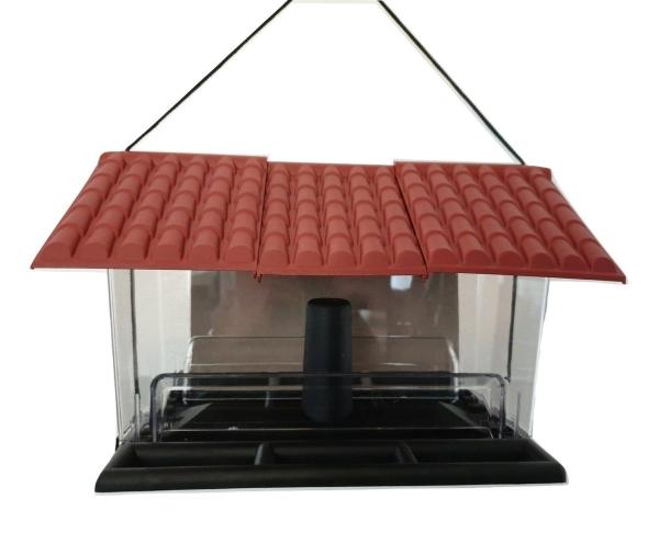 Vogelfutterstation für 2,5 kg Futter aus Kunststoff zum Aufhängen oder Aufstellen 31,5x22x20cm